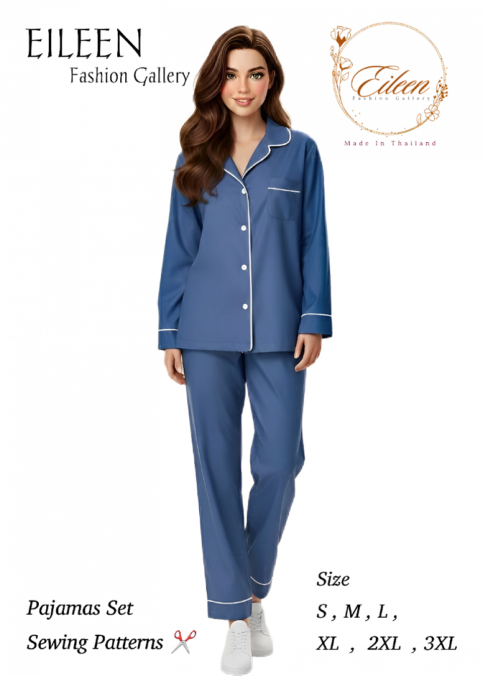 Pajamas Set/ S,M,L,XL,2XL,3XL ( 250 B/ one size)